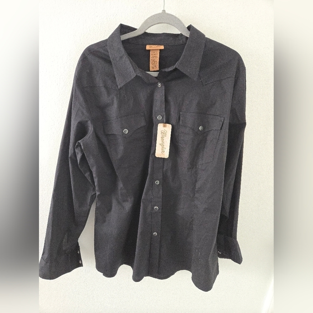 NWT Wrangler Western Fashion Long Sleeve Solid Top Mens Size XL Cowboy